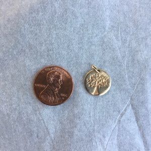 14K gold family tree pendant